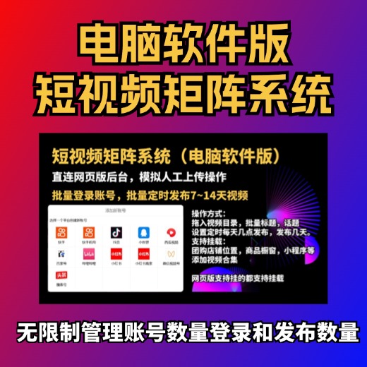 【电脑软件版】短视频矩阵系统，呆头鹅矩阵管理1000+短视频账号，无限登录，无限发布，本地电脑定时发布。